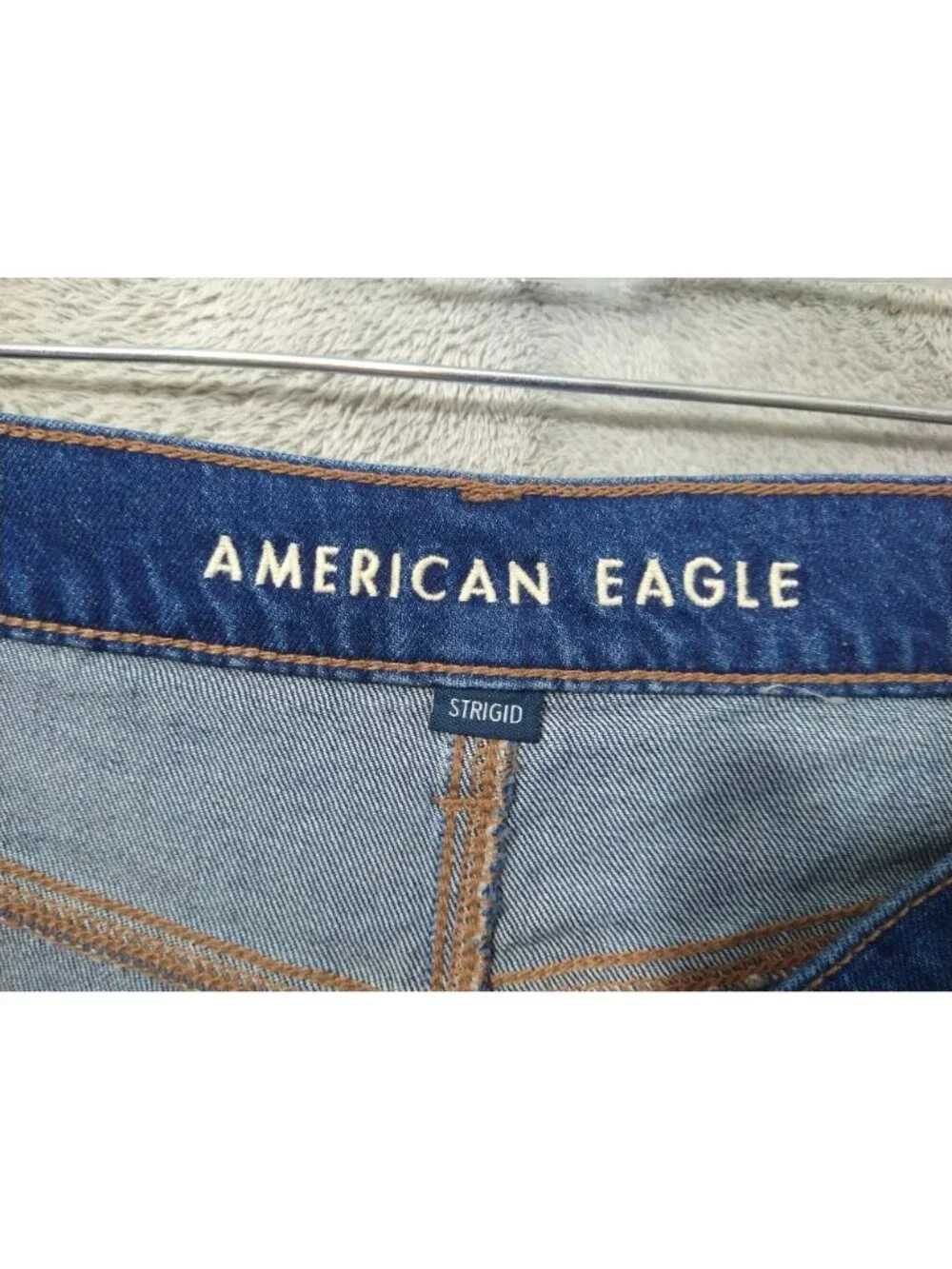 American Eagle Jeans Womens 8 Short Blue Denim Dreamy Drape Barrel Strigid Dark